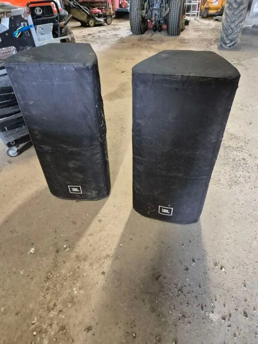 speakers amplifiers mixers flight cases generator mixture of all sorts can sell separately reasonable offers excepted American audio bass bins are heavy ideal for club house house bars band practice room jbl prx 635 with crown amplifier  inside  with cove - Image 4