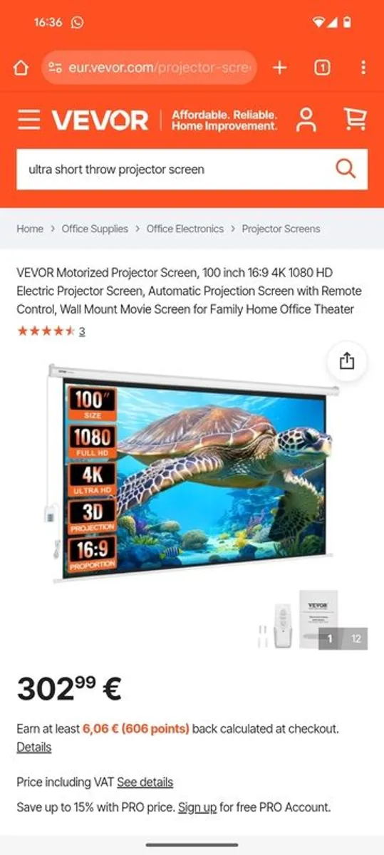 Motorised Projector Screen - Image 2