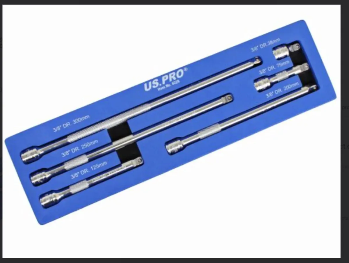 US PRO 6 Piece 3/8″ Drive Wobble Extension Bar Set