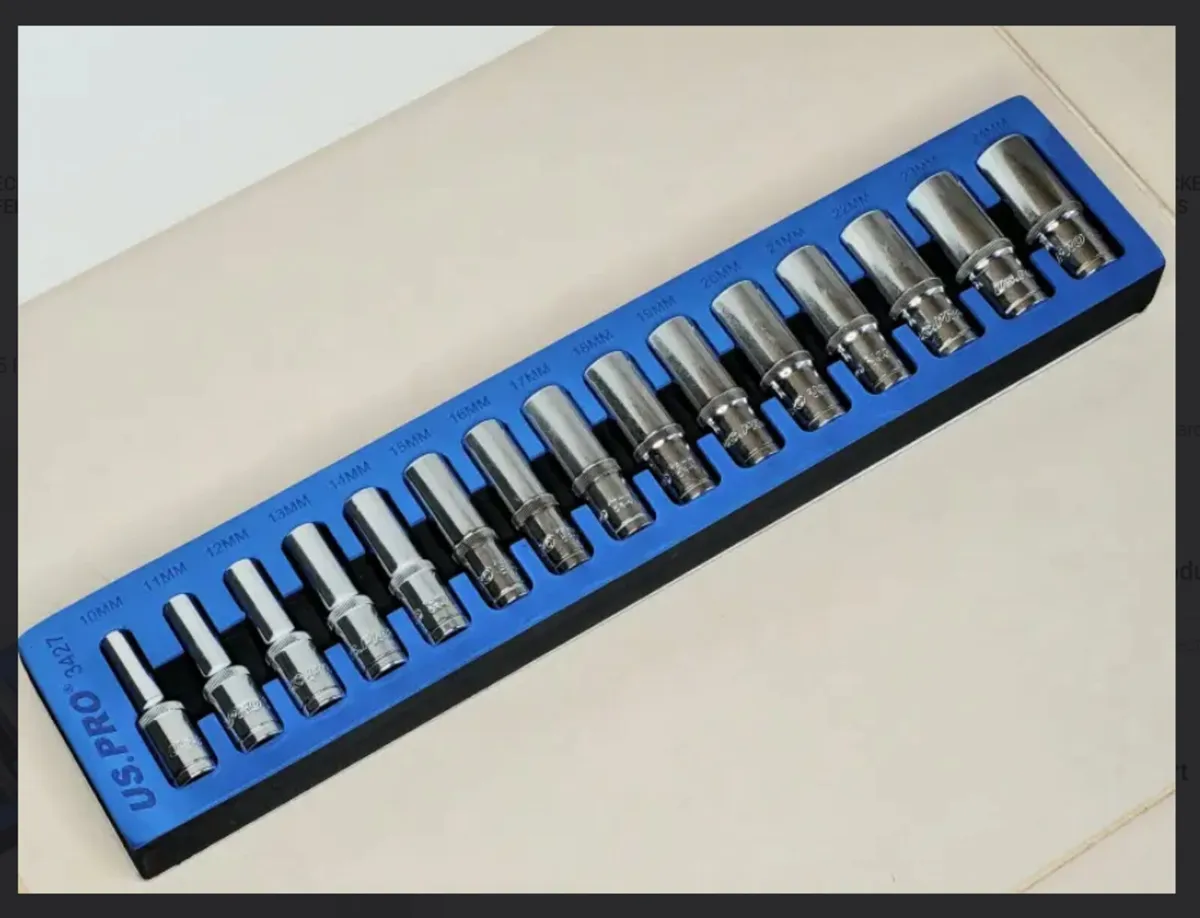 US PRO 15 Piece 1/2″ Drive 12 Point Metric Deep So