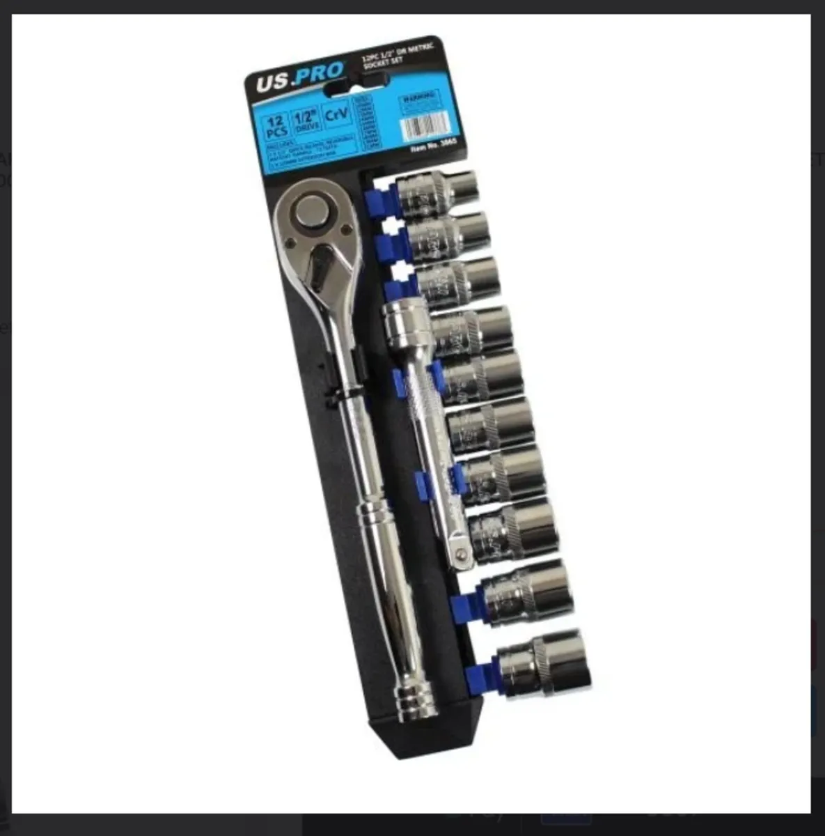 US PRO 12PC 1/2″ Drive Metric Socket Set 10 – 21MM