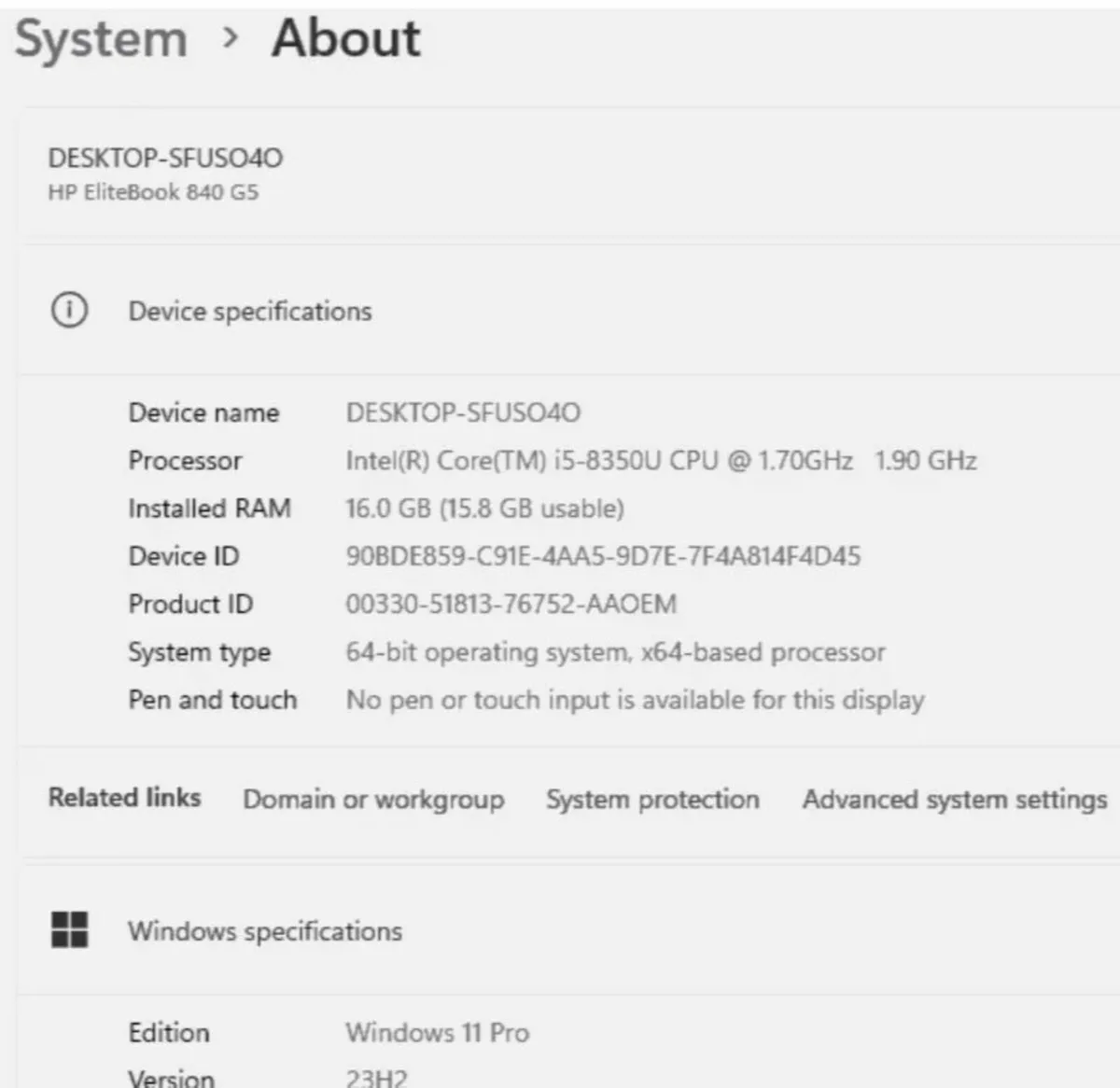 Hp Elitebook 840 G5 14" i5 16GB 512GB WIN 11 Pro - Image 2