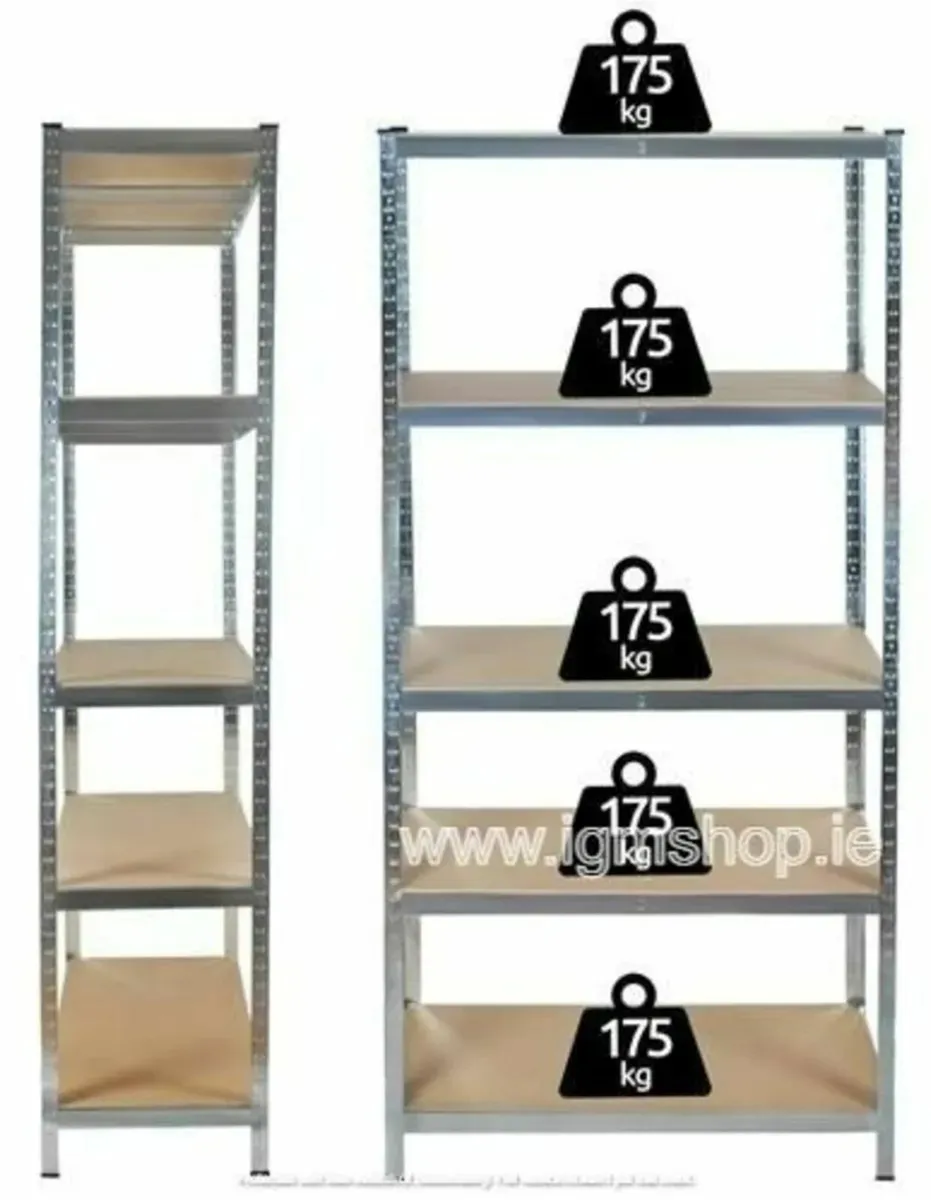 Galvanized Shelving 5 tier boltless storage units - Image 2