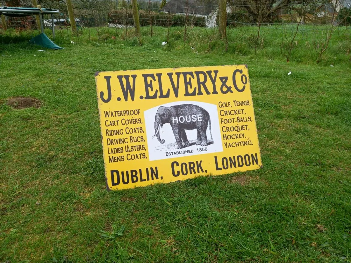 J.W Elvery & Co Large Tin Sign - Image 2