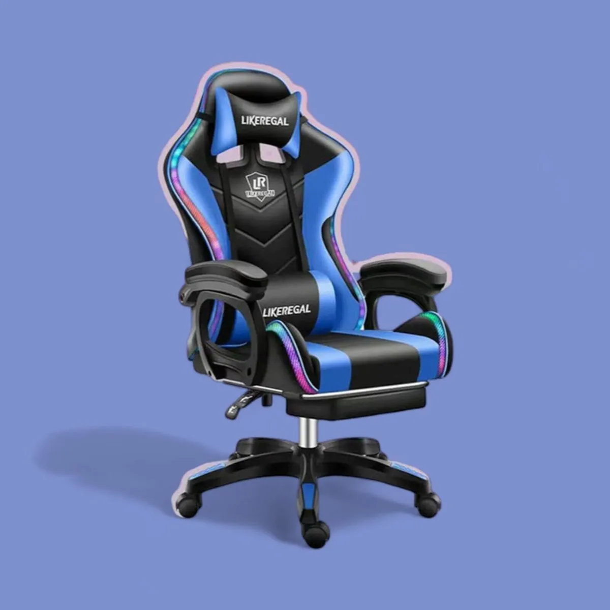 Gaming chair with Speakers and RGB LED Lights - Image 1