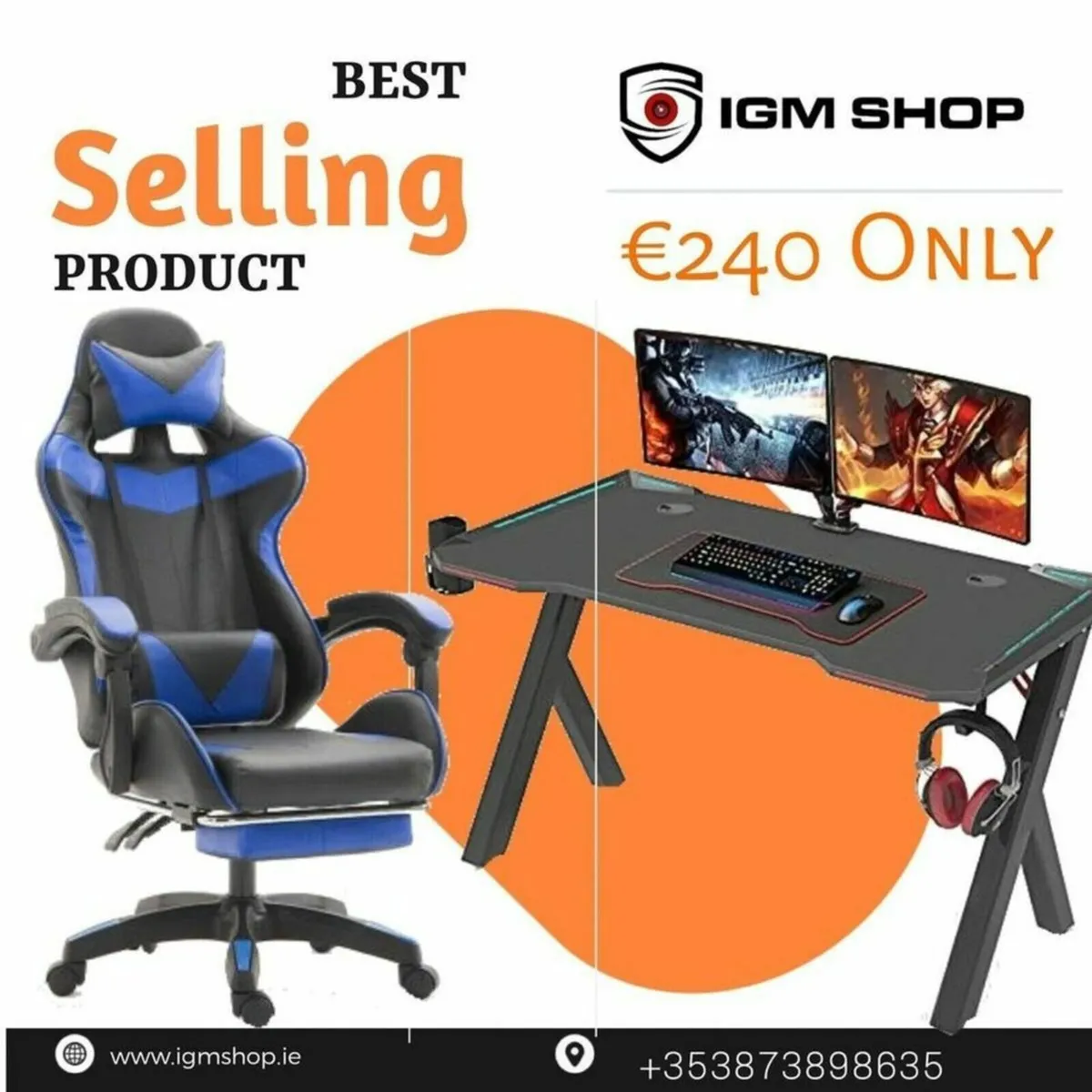 Gaming Desk and Gaming Chair set 240e only - Image 2