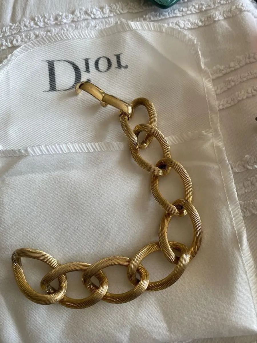 Christian Dior 1980's vintage gold plated chunky bracelet - Image 2
