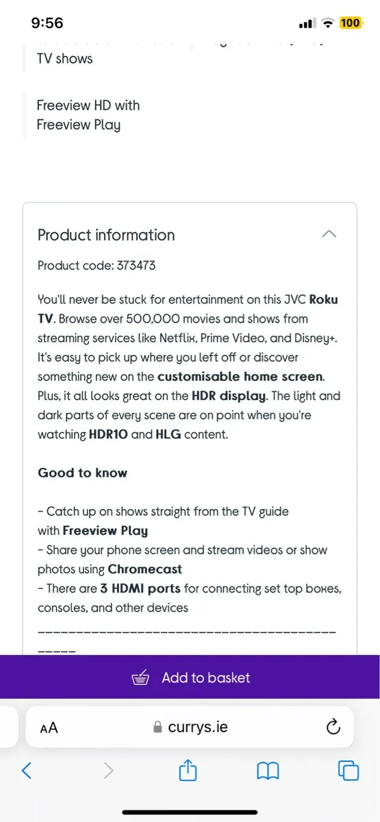 JVC 32” smart TV - Image 2