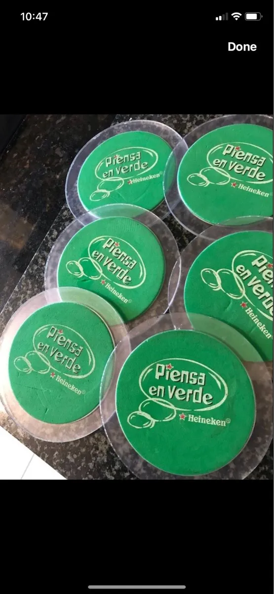 Think Green Heineken Coasters (6) - Image 1