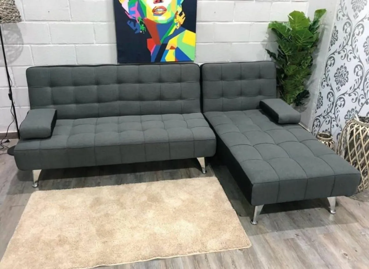 Dark grey fabric corner Sofa Bed Free Deelivery - Image 2