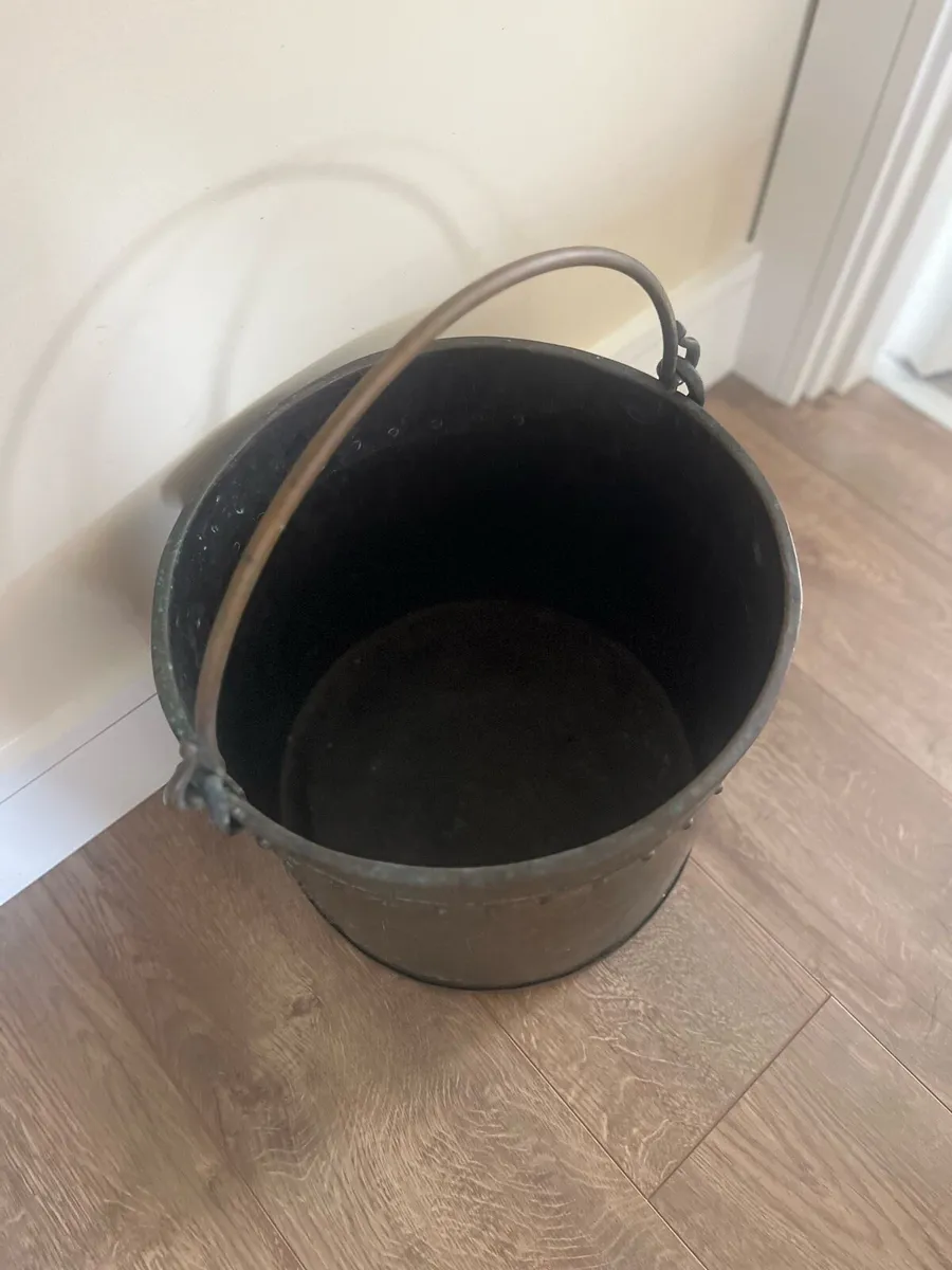 Antique French Copper Log Bucket - Image 3