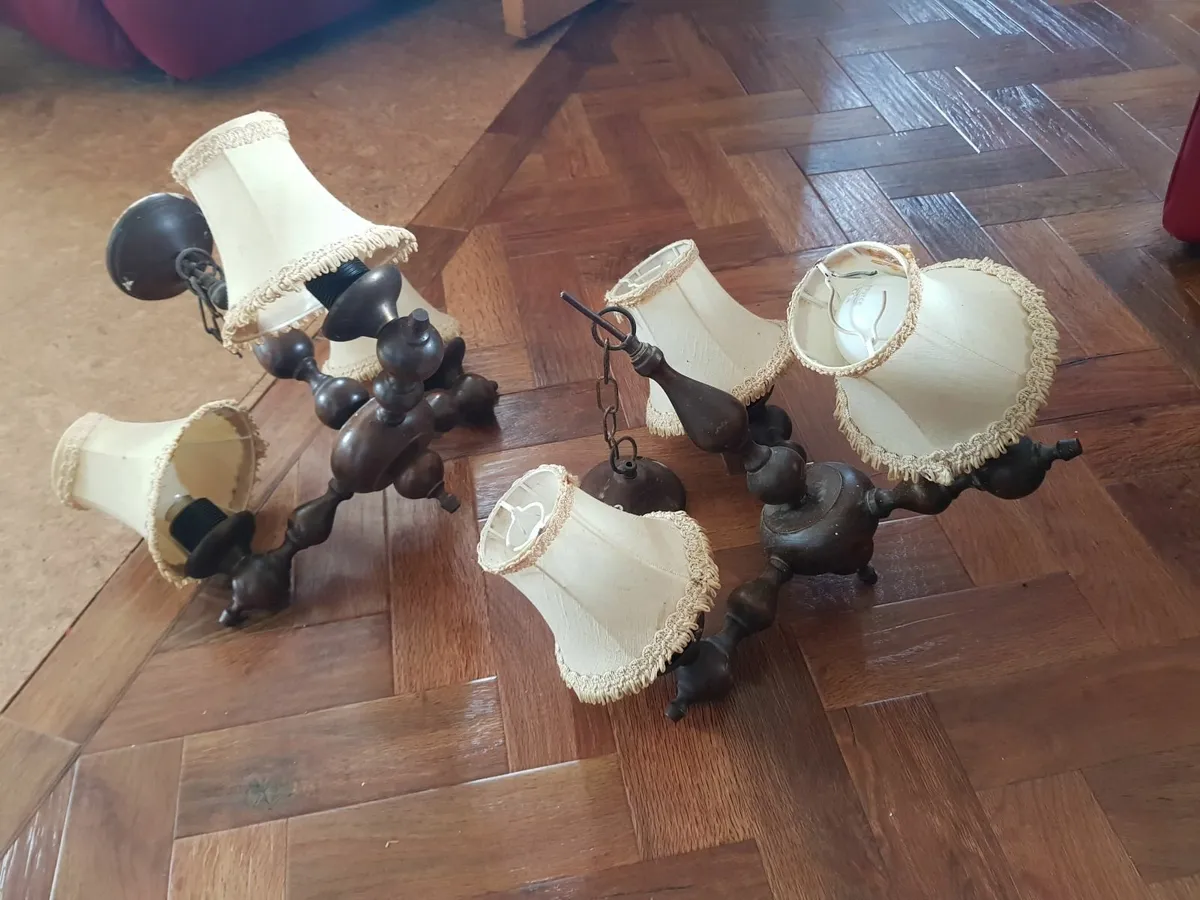 Antique ceiling lamps and floor lamp - Image 4