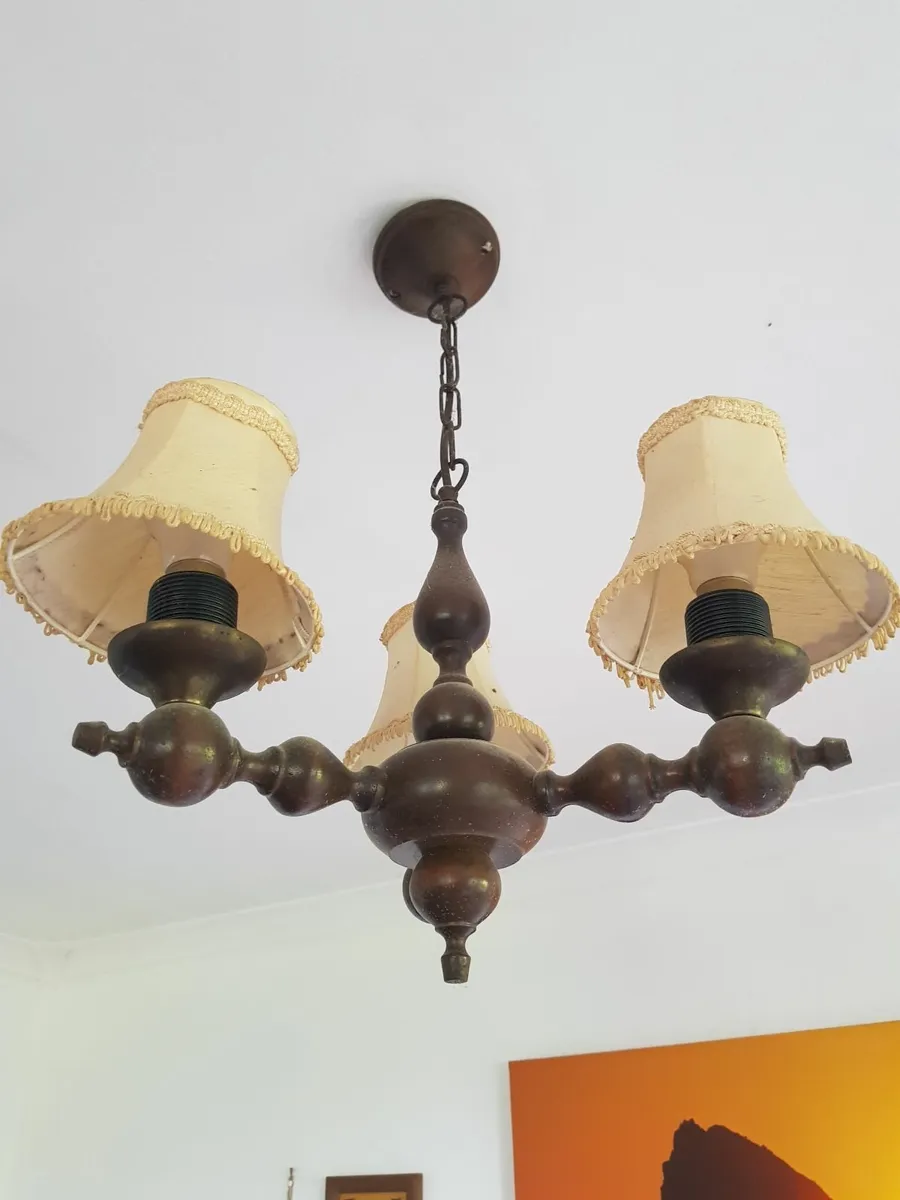 Antique ceiling lamps and floor lamp - Image 1