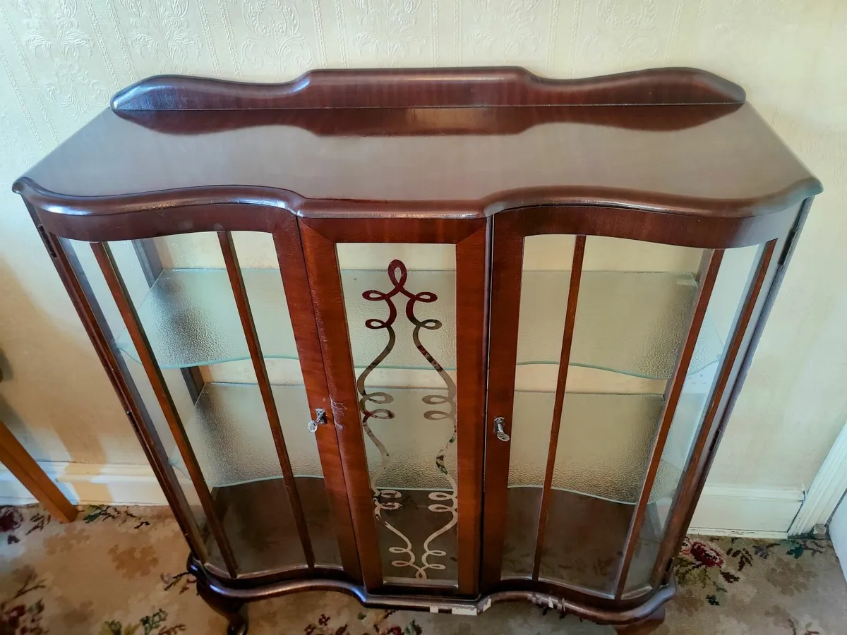 Glass Mid Century Display Drinks China Cabinet - Image 2