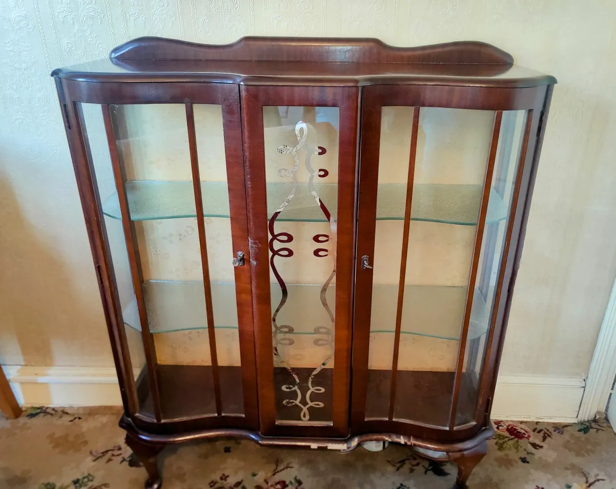Glass Mid Century Display Drinks China Cabinet - Image 3