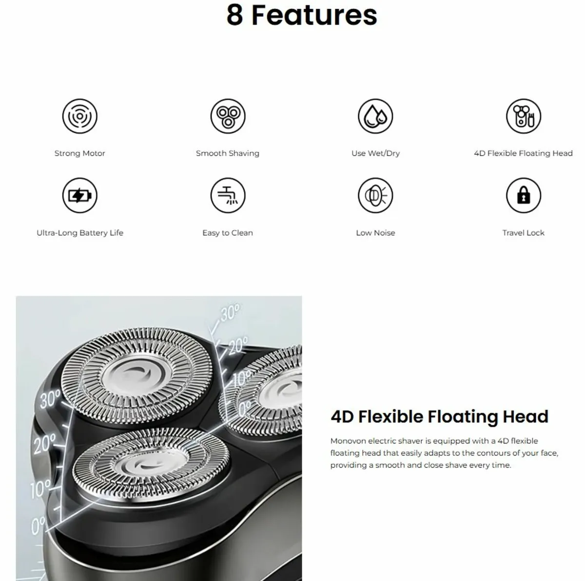 NEW Electric Shaver Wet&Dry use, Waterproof - Image 4