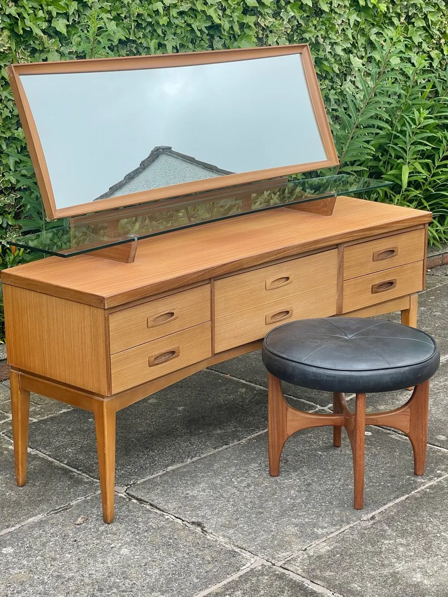 Mid century dressing table & stool - Image 2