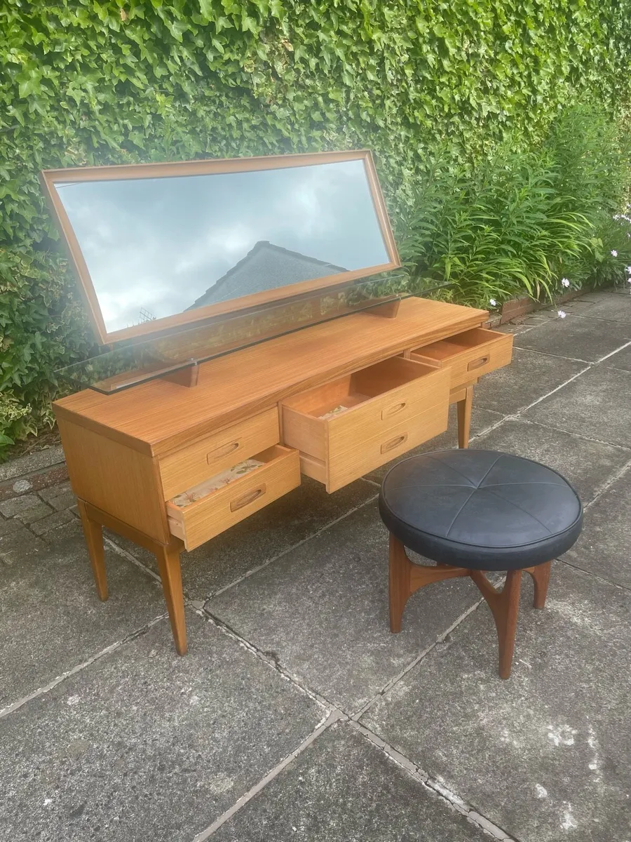 Mid century dressing table & stool - Image 4