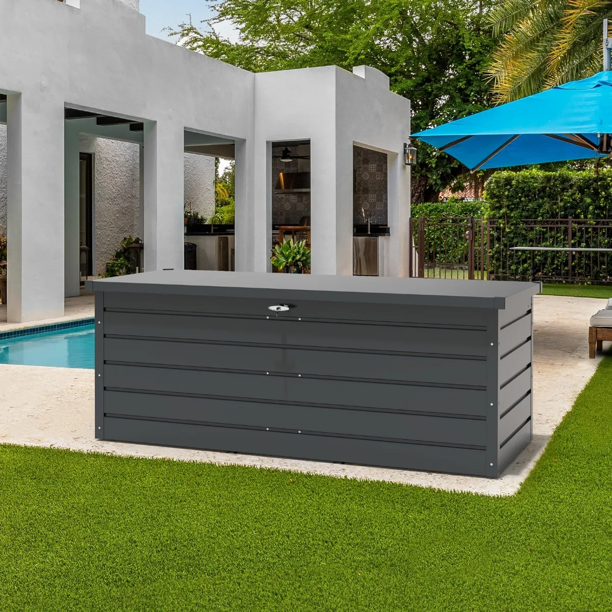 Palladium Steel Patio Storage Boxes. - Image 1