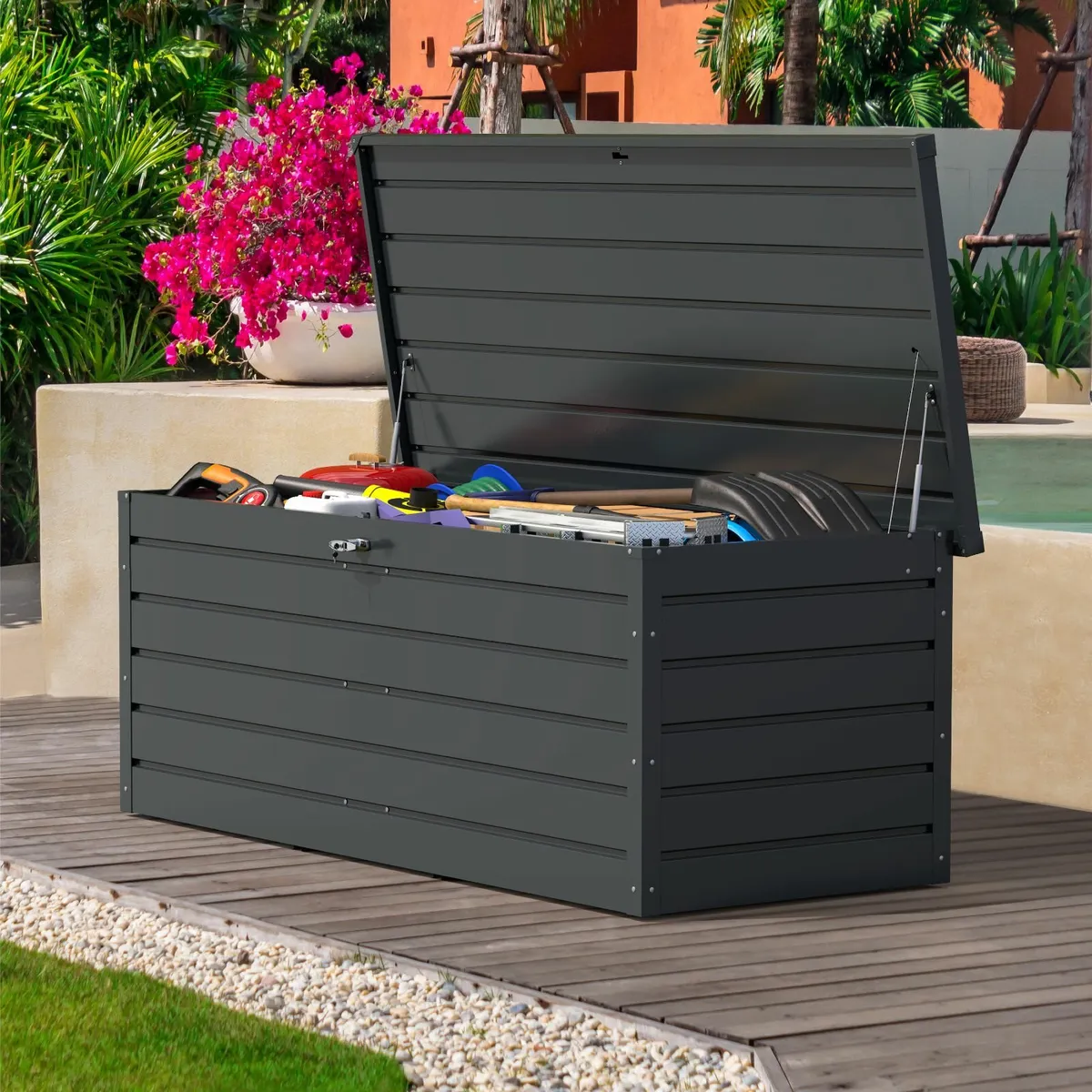 Palladium Steel Patio Storage Boxes. - Image 3