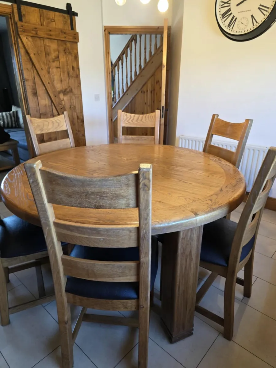 Wooden Dining Table + 6 solid wood Chairs - Image 1