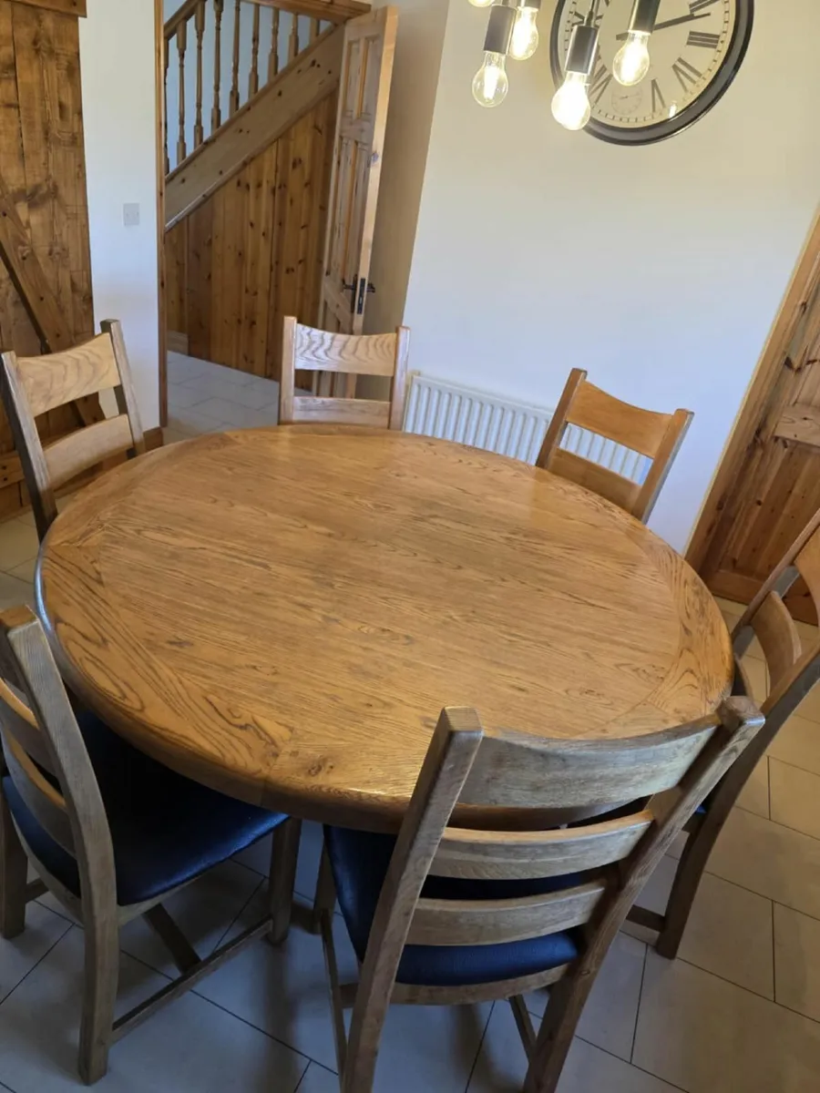 Wooden Dining Table + 6 solid wood Chairs - Image 2