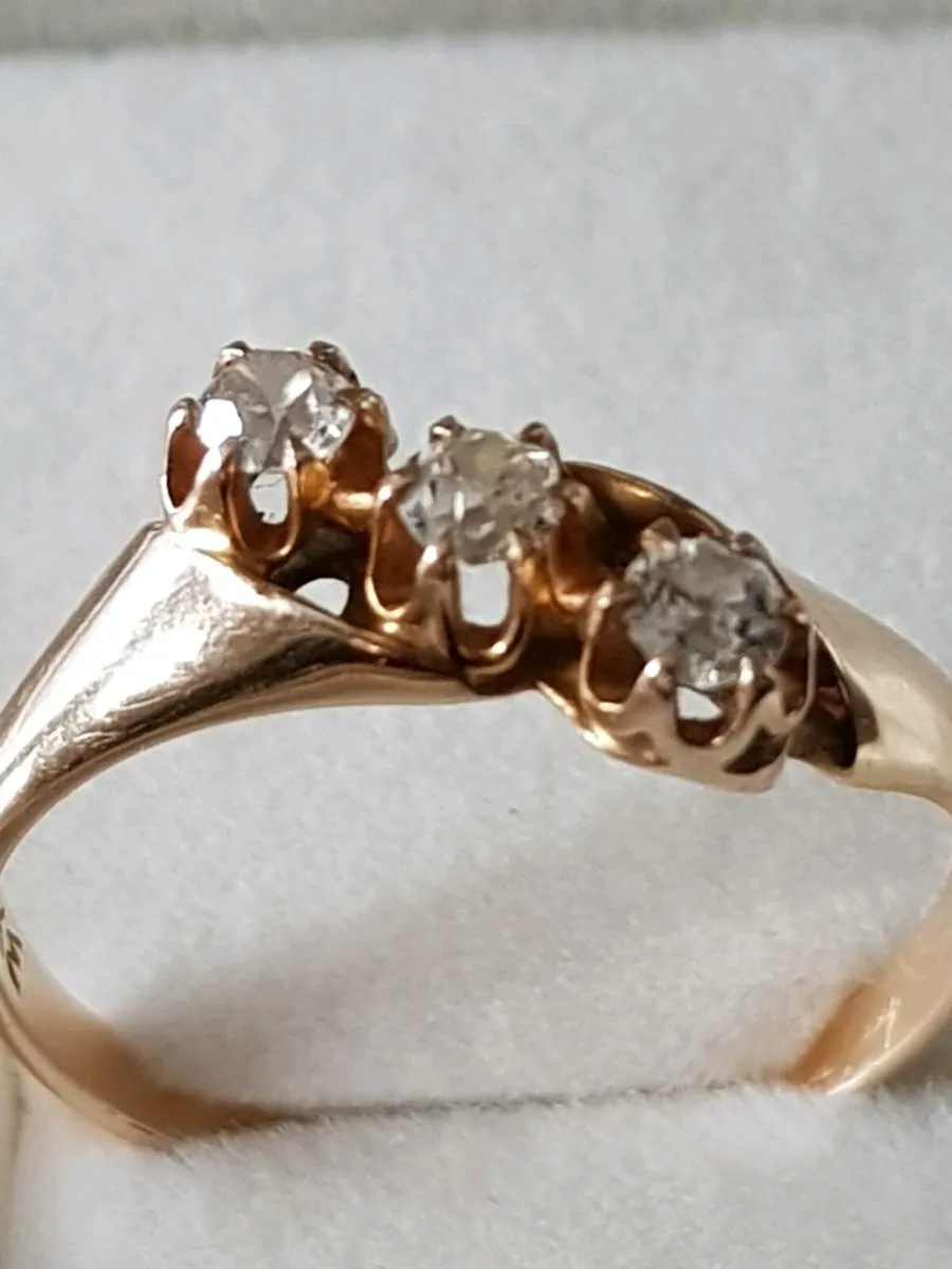 14ct rosegold  diamond ring - Image 1
