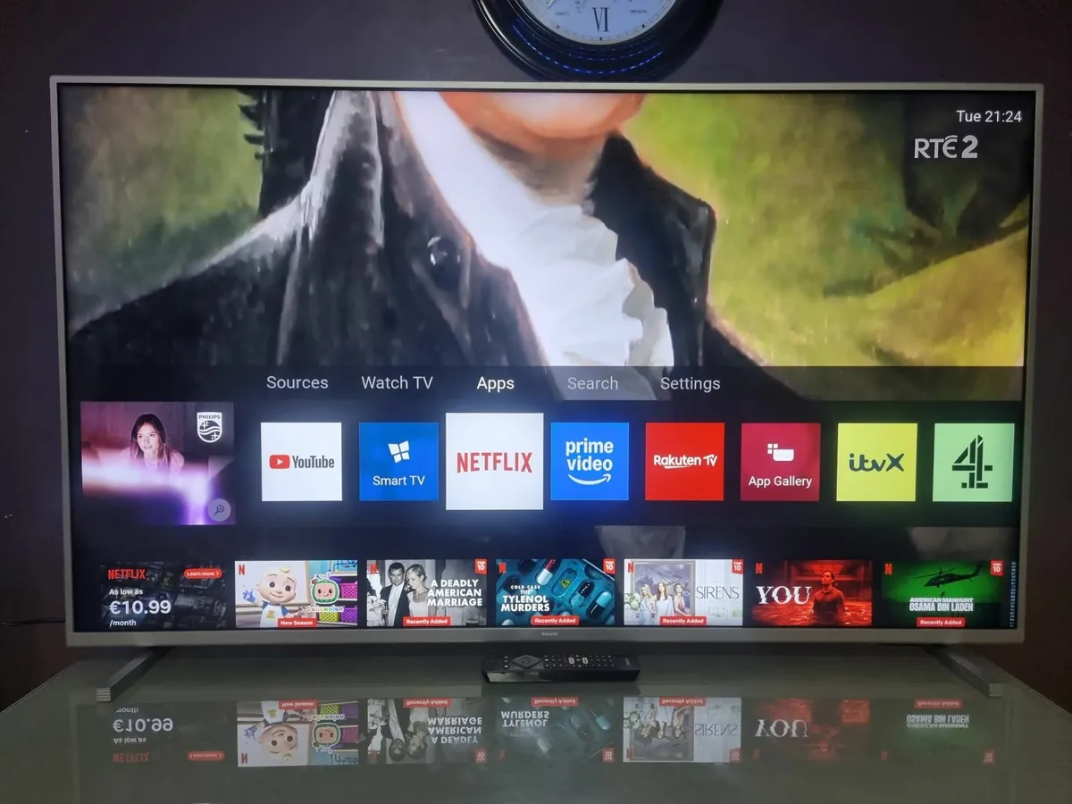 55" Philips Ambilight 4K HDR Smart LED TV - Image 1