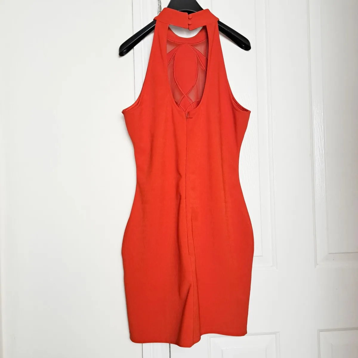 Lipsy Red Halter Mini Bodycon Dress 14UK/42EU - Image 3