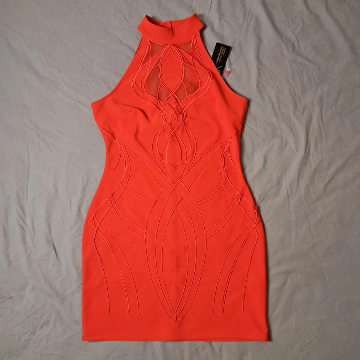 Lipsy Red Halter Mini Bodycon Dress 14UK/42EU - Image 2