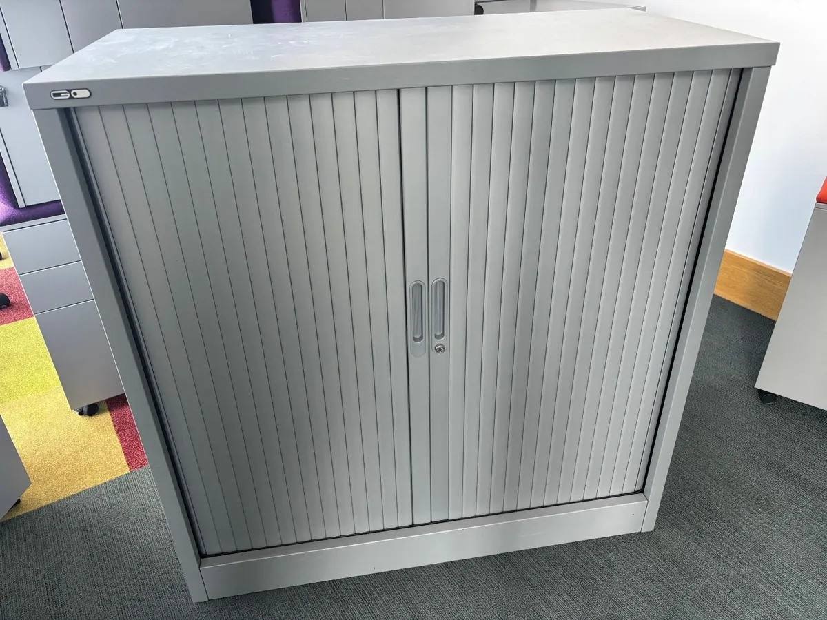 Bisley Tambour Steel office cupboard - Image 1