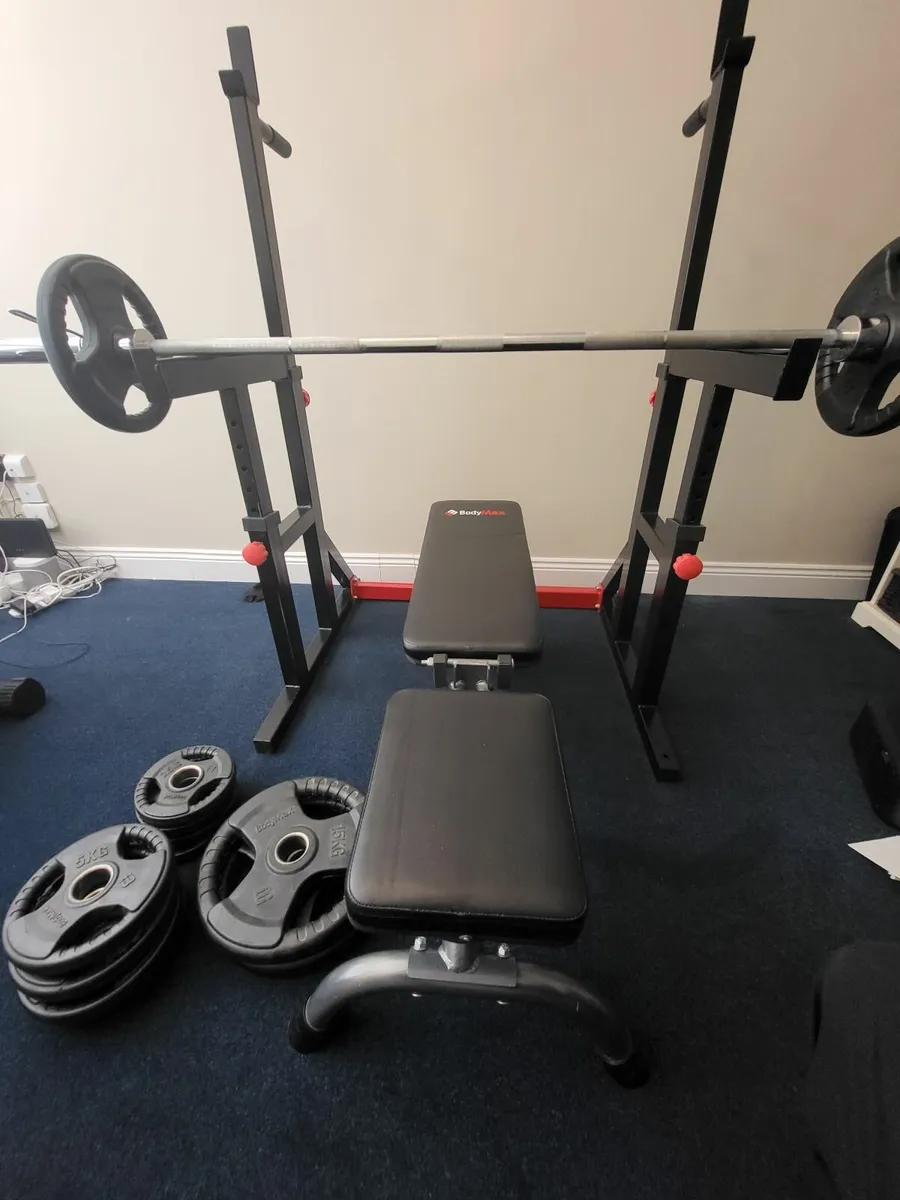 Bodymax weights, bench, barbell, squat and dip rac - Image 4