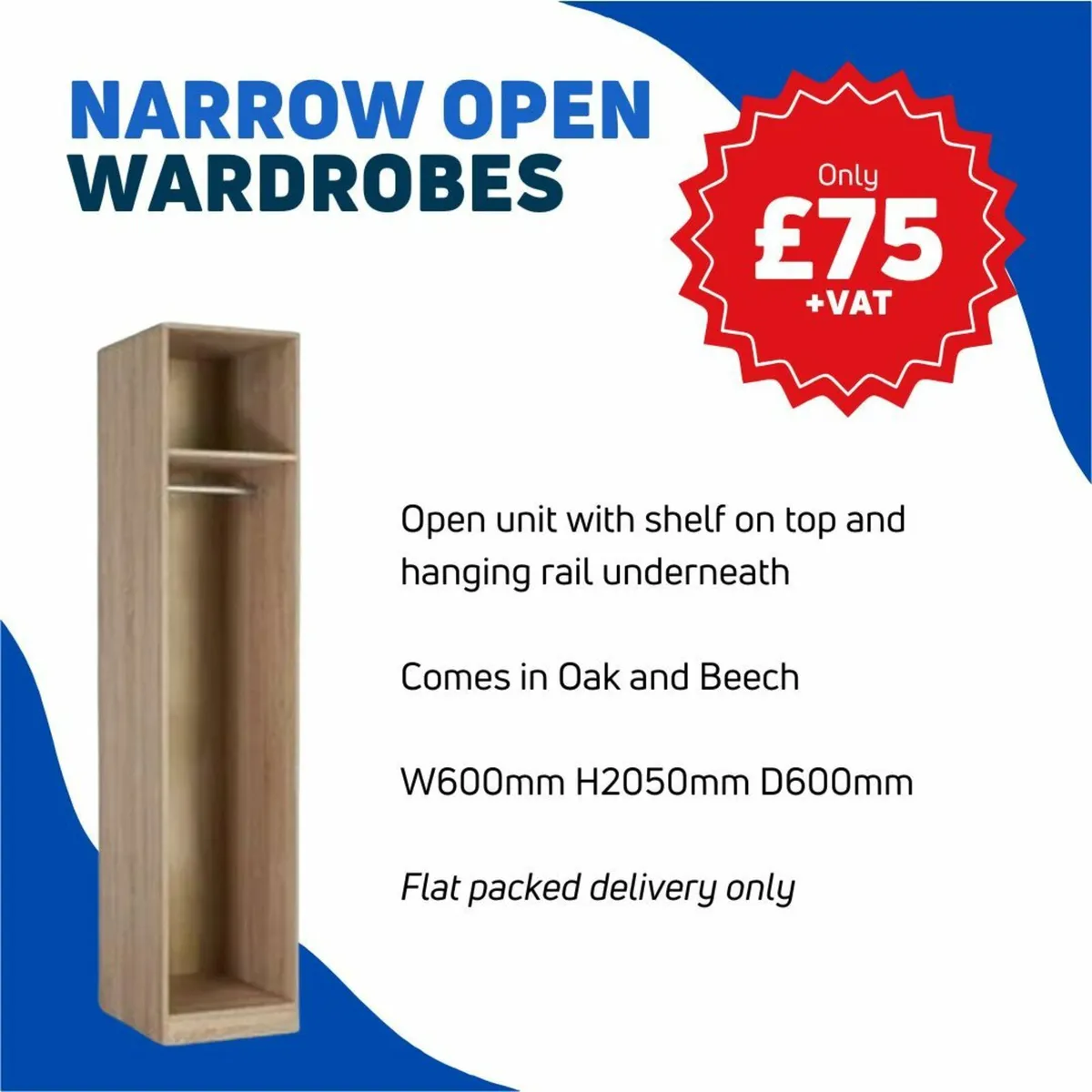 SPECIAL FLAT PACK OFFER on Wardrobes - From £75+VA - Image 2