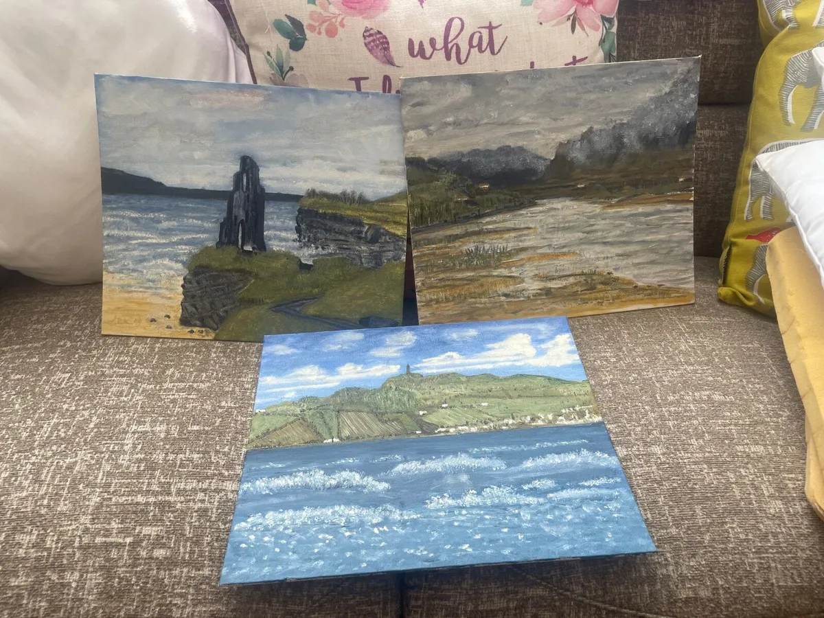THREE OIL ON CANVASS PAINTINGS