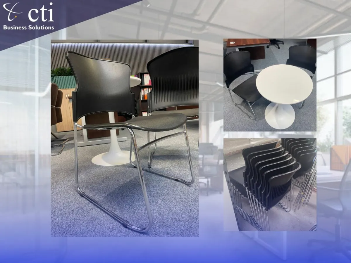 15 x Black Canteen Cantilever Chairs - Image 2