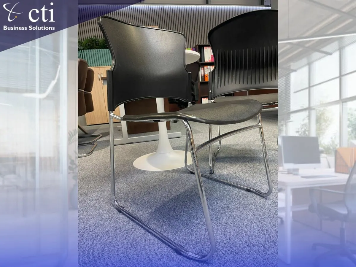 15 x Black Canteen Cantilever Chairs - Image 3
