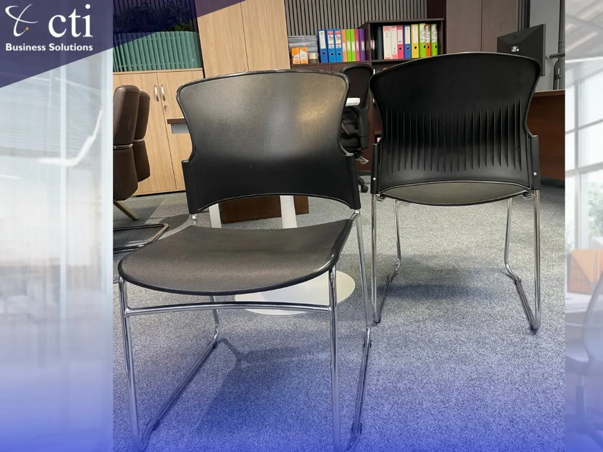 15 x Black Canteen Cantilever Chairs - Image 4