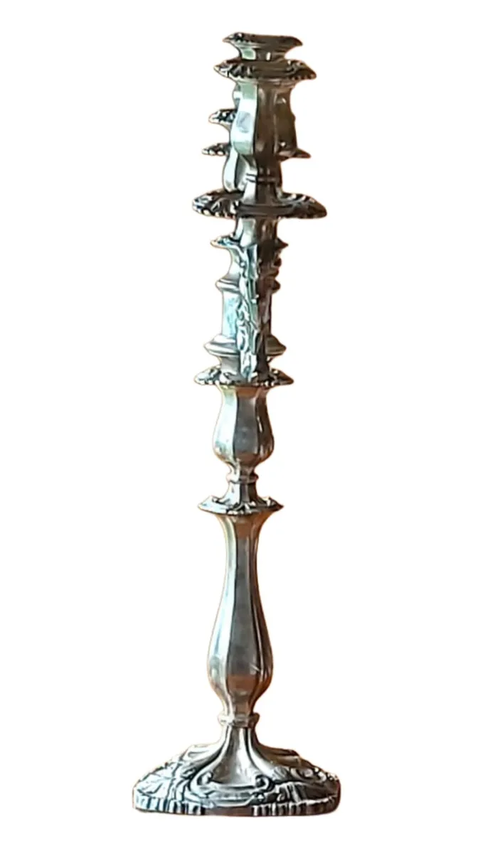 📍PAIR of antique silver plated 3 arm candelabra - Image 4