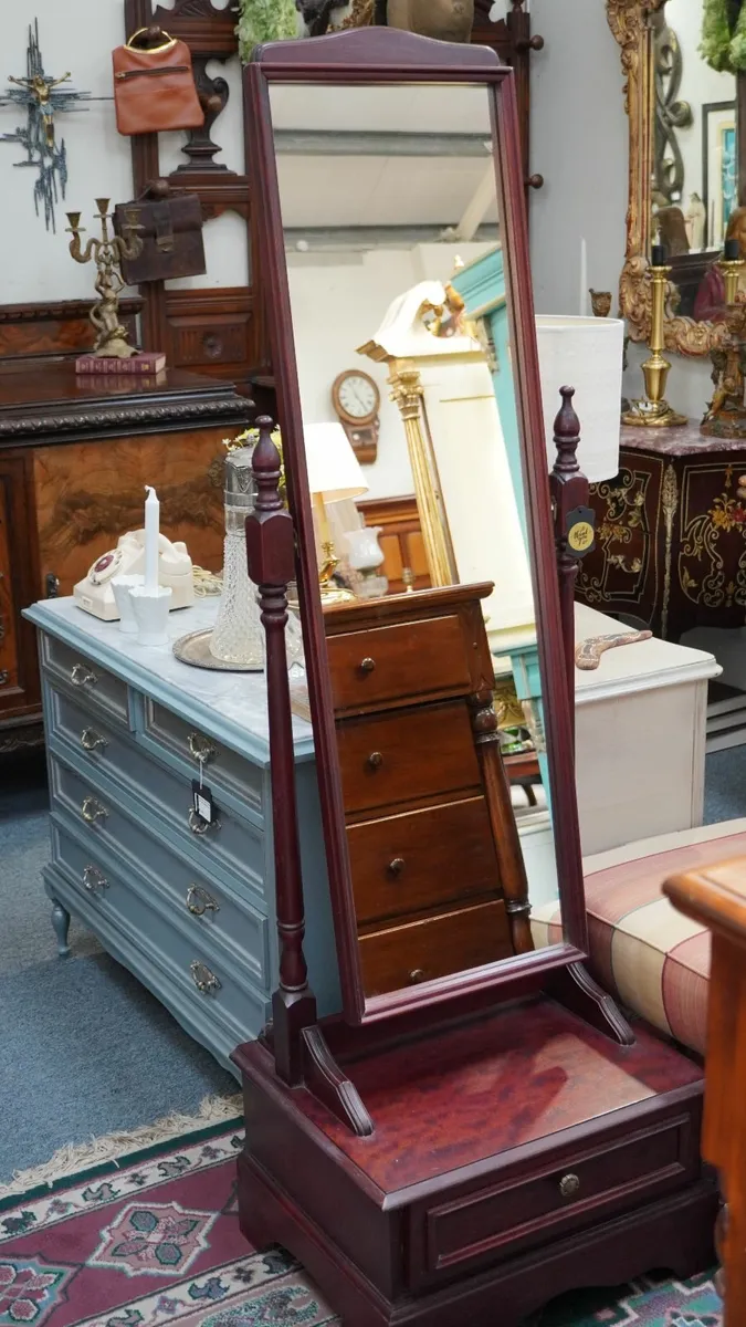 🪞 Mahogany Cheval Mirror - Image 1