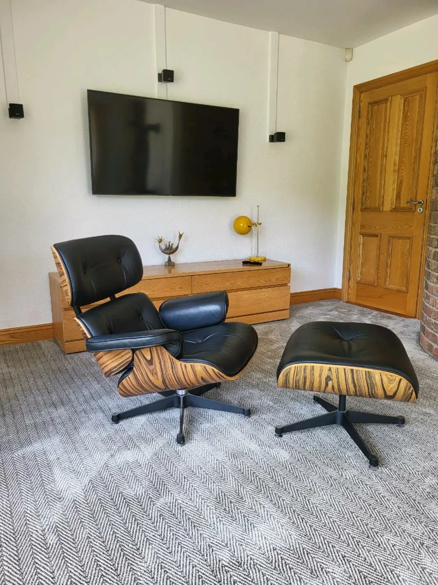 Eames style recliner and ottoman - Image 1