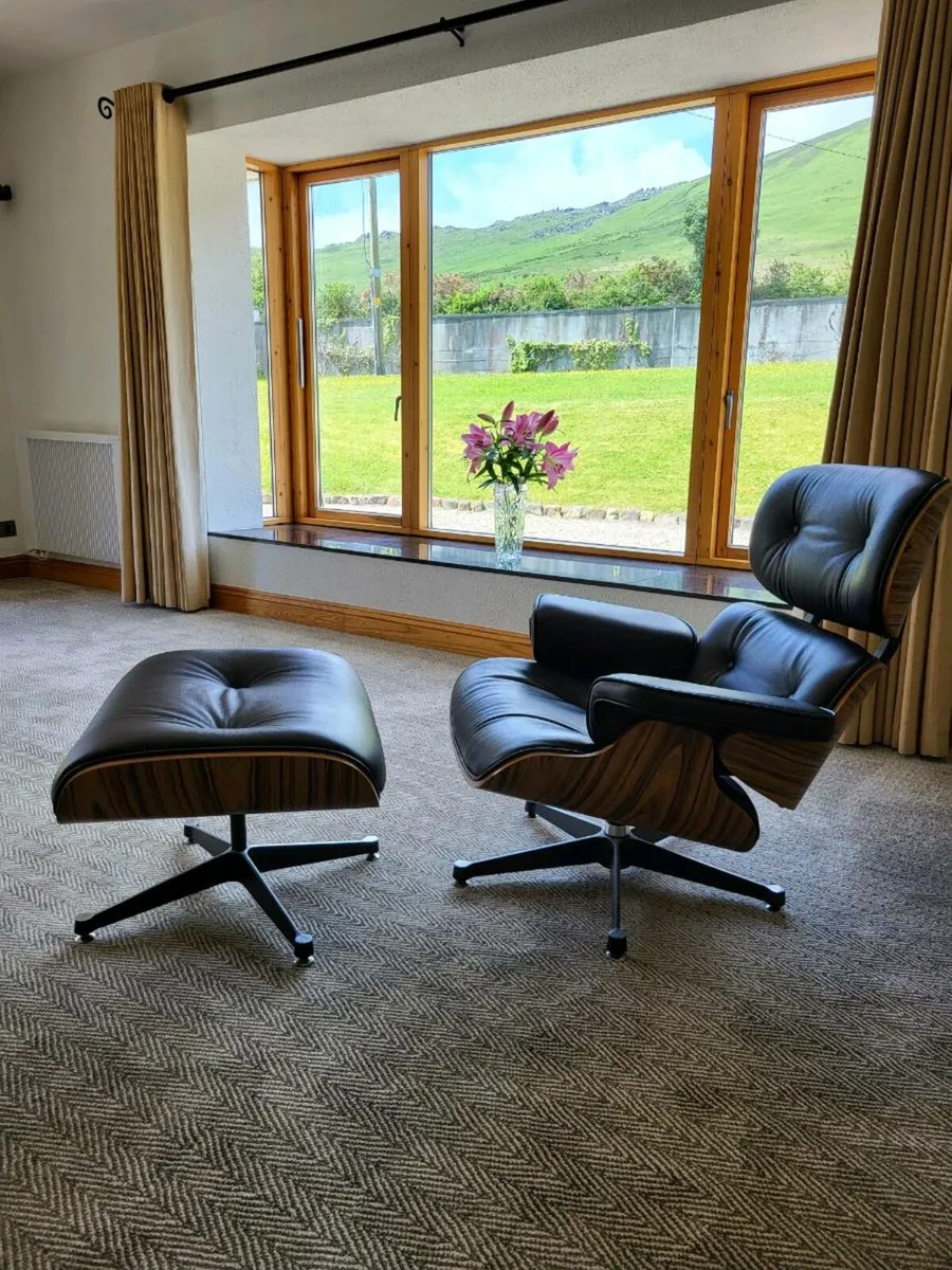 Eames style recliner and ottoman - Image 2