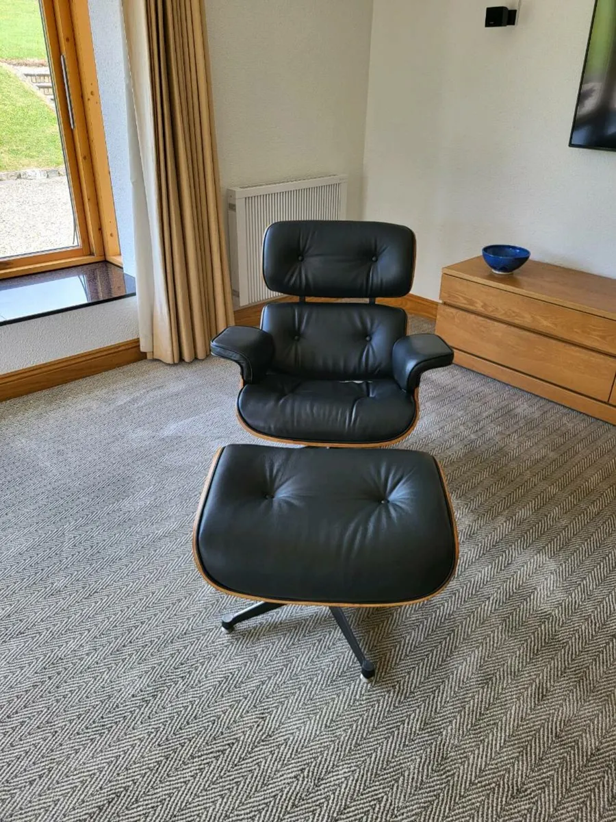 Eames style recliner and ottoman - Image 3