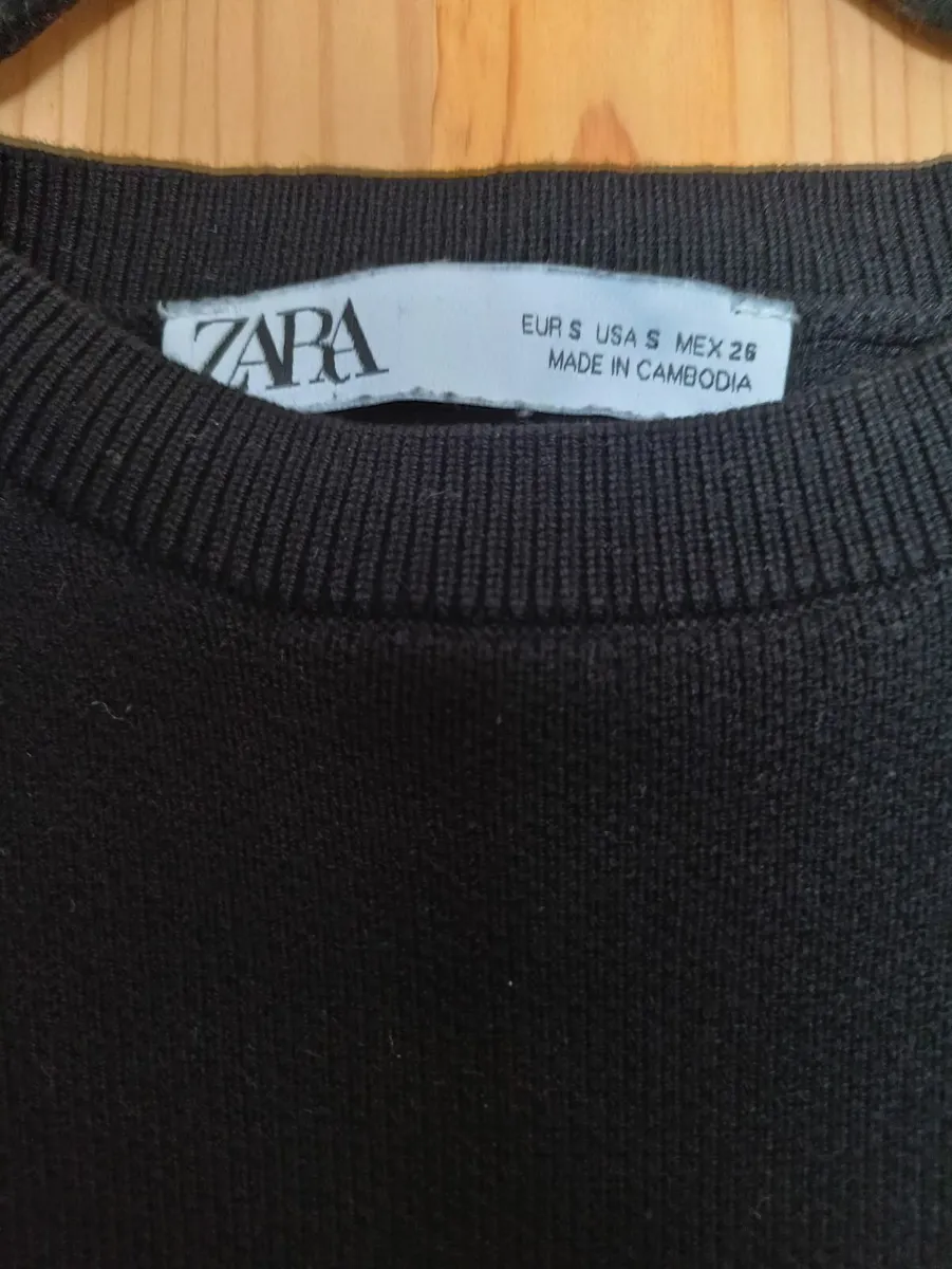 ZARA Winter Black Dress, Size S, with White Belt - Image 4