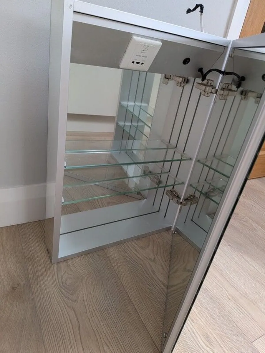 Bathroom Mirror Cabinet with LED Light W50xH70x12.2cm - Image 4
