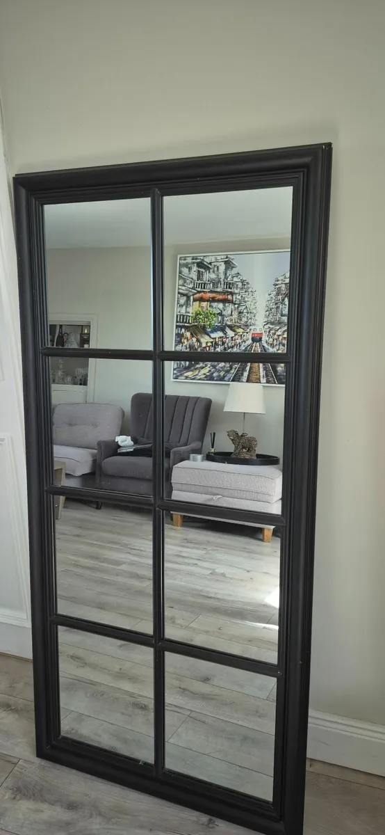 Large Black Framed House Mirror - Image 1