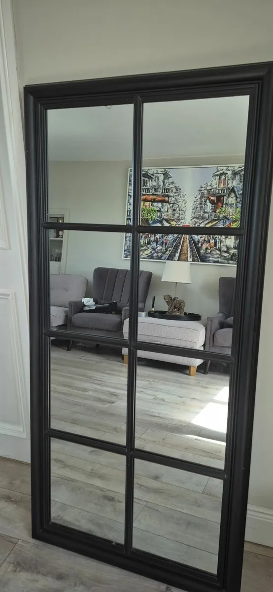 Large Black Framed House Mirror - Image 2