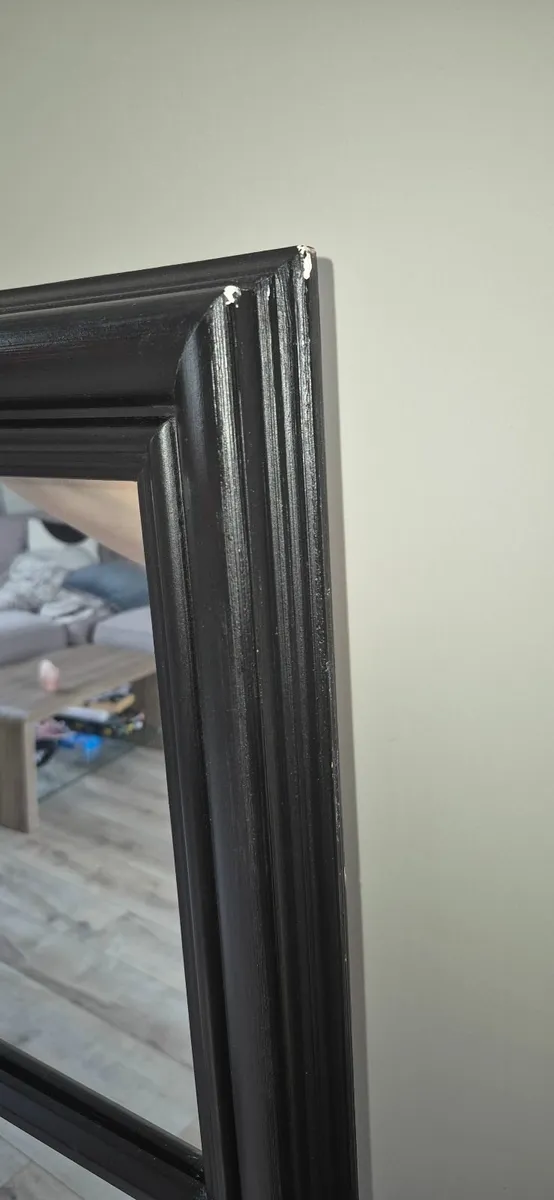 Large Black Framed House Mirror - Image 3