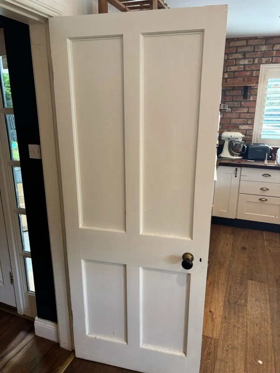 Teak Period Doors painted  x 5 with antique handles