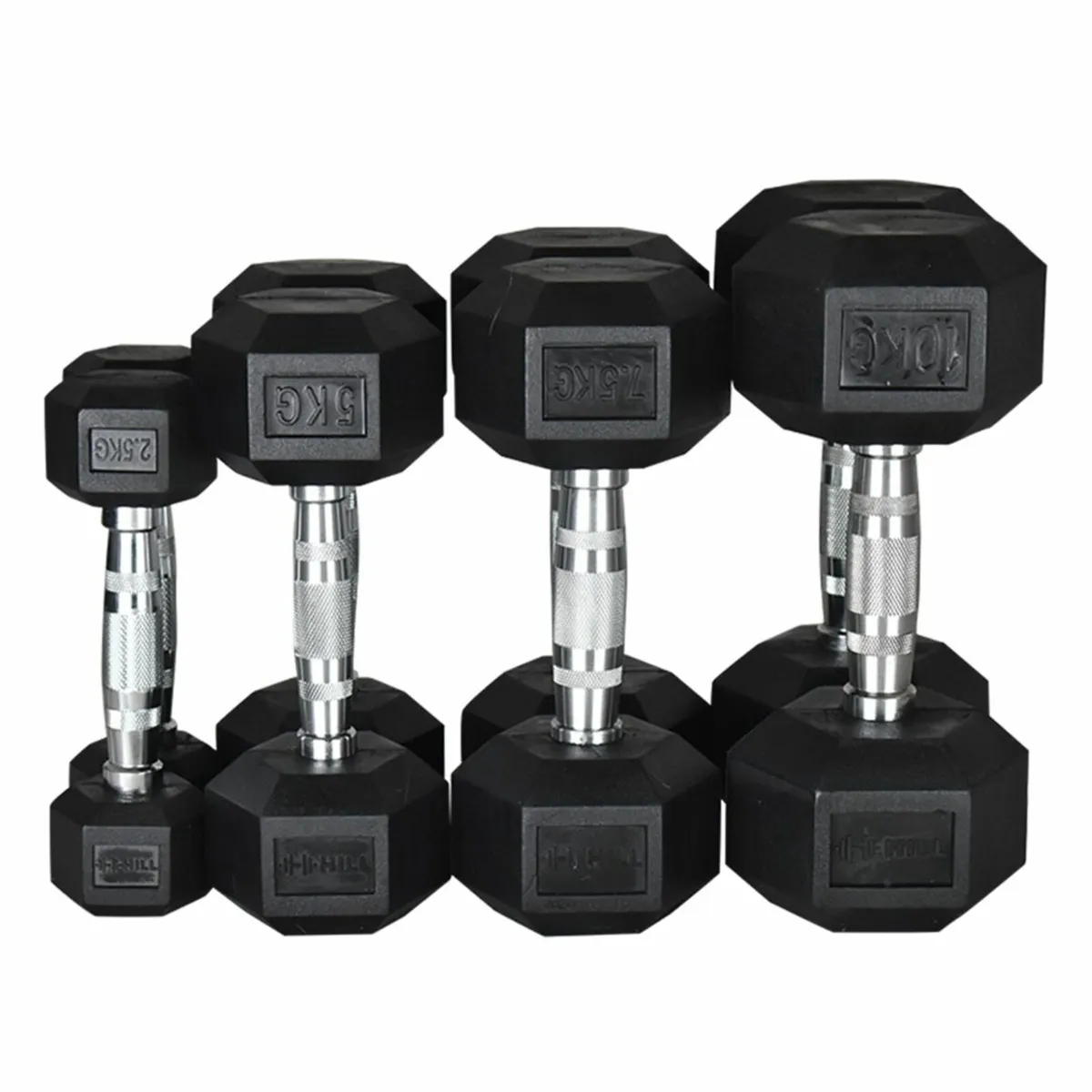£2/KG Rubber Hex Dumbbells 2.5kg - 50kg - Image 1
