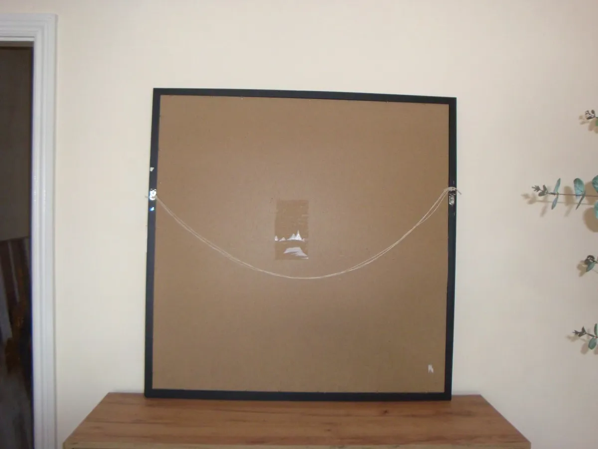 Square black pane grid mirror 95x95cm - Image 2